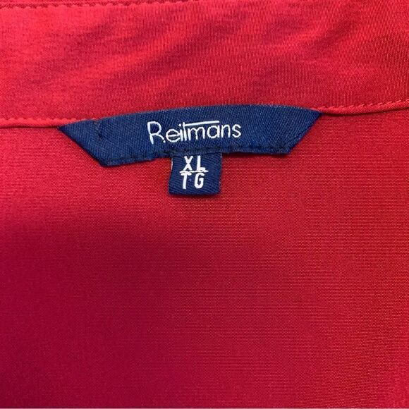 𝅺REITMANS red long sleeve button front dress shirt Sz XL - Picture 8 of 12